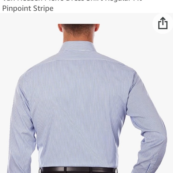 Van Heusen blue stripe dress shirt - Picture 3 of 4